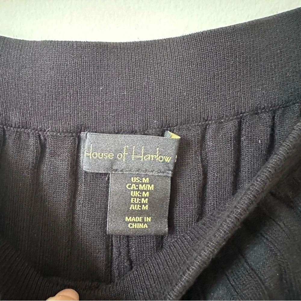 House Of Harlow 1960 Black Ribbed Knit Pull On Pants Size M